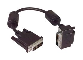 L-COM DVIDS-RA2-1 Audio / Video Cable Assembly, DVI-D (Single Link) Plug, 90°, DVI-D (Single Link) Plug, 1 ft