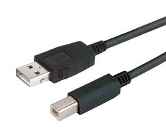 L-COM CAUALB-5M USB Cable, Type A Plug to Type B Plug, 5 m, 16.4 ft, USB 2.0, Black