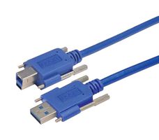 L-COM CAVISU3AB-2-2M USB Cable, Type A Plug to Type B Plug, 2 m, 6.6 ft, USB 3.0, Blue