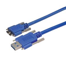 L-COM CAVISU3AMICB-2-1M USB Cable, Type A Plug to Micro Type B Plug, 1 m, 3.3 ft, USB 3.0, Blue