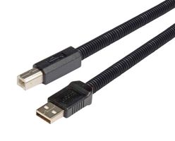 L-COM CSMUAB-PL-03M USB Cable, Type A Plug to Type B Plug, 300 mm, 11.8 ft, USB 2.0, Black