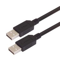 L-COM CSUZAA-05M USB Cable, Type A Plug to Type A Plug, 500 mm, 19.7 ft, USB 2.0, Black