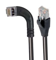 L-COM TRD695SRA6BLK-20 Ethernet Cable, Cat6, 90° RJ45 Plug to RJ45 Plug, FTP (Foiled Twisted Pair), Black, 6.1 m, 20 ft