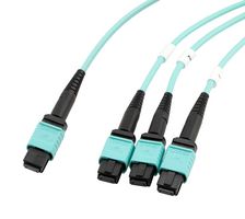 L-COM MPF24-MPF308OM4R-5 Fibre Optic Cable, OM4 Multimode, 50µm/125µm, 24 Fibres, MPO Jack to 3x MPO Jack, 5m