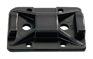 HELLERMANNTYTON 151-11810 TY8G1S-PA66W-BK Cable Tie Mount, Adhesive, Screw, 3.2 mm, Black