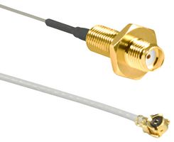 TE CONNECTIVITY - LINX CSI-SGFE-100-UFFR RF / Coaxial Cable Assembly, 0.3 ft, 100 mm, 1.13mm, U.FL Plug, SMA Bulkhead Jack, 50 ohm