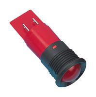 CML INNOVATIVE TECHNOLOGIES 195A1350 LED Panel Mount Indicator, Black Plastic Bezel, Red, 24 V, 22 mm, 16 mA, 160 mcd, IP67