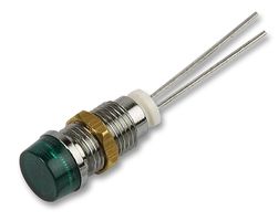 ARCOLECTRIC / BULGIN LIMITED W104100LAF LED Panel Mount Indicator, Green, 2 VDC, 6.3 mm, 20 mA, Not Rated
