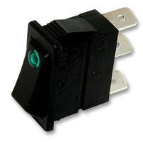 ARCOLECTRIC / BULGIN LIMITED C5503PTNAN Rocker Switch, Off-(On), SPDT, Illuminated, Panel Mount, Black, 5500 Series