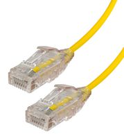 VIDEK 2994-0.5Y Ethernet Cable, Cat6, RJ45 Plug to RJ45 Plug, UTP (Unshielded Twisted Pair), Yellow, 500 mm