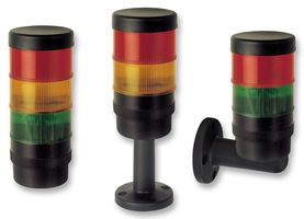 WERMA 69700055 Beacon, Kompakt 71, Red, Green, Yellow, Steady, 24VDC, IP65, 17.5mm Dia., 172mm Height