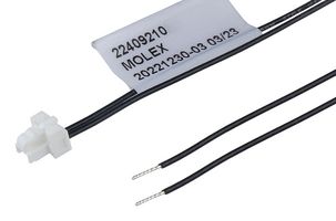 MOLEX 224092-1022 Cable Assembly, CLIK-Mate Plug to Free End, 2 Ways, 1.25 mm, 1 Row, 150 mm, 5.9 "