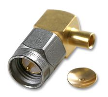 RADIALL R125154002 RF / Coaxial Connector, SMA Coaxial, Right Angle Plug, Solder, 50 ohm, RG402, Brass