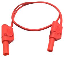 MUELLER ELECTRIC 22.421-1M-2 Banana Test Lead, 4mm Banana Plug, Shrouded, 4mm Banana Plug, Shrouded, 3.3 ft, 1 m, Red, 32 A