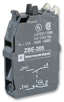 SCHNEIDER ELECTRIC ZBE205 Contact Block, 1NO/1NC, 10 A, 600 V, 1 Pole