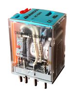 DURAKOOL DX4-2014-23-1024-WTL Power Relay, w/LED, 4PDT, 24 VDC, 5 A, DX4 Series, Socket, Non Latching