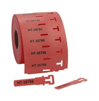 HELLERMANNTYTON 556-80587 TAGPU12X74-LOOP-PUR-RD Wire Marker, PK 500, Thermal Transfer, Blank (No Legend), Red, 74mm x 12mm, 8 mm