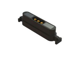 EDAC 686G0321310125E Magnetic Connector, 3 Contacts, Receptacle, Right Angle, 2 mm, 2 A, Black