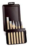 RENNSTEIG 421 002 0 Chisel/Punch Tool Set, 6 Pcs of Flat Cold Chisel, Crosscut Chisel, 4mm Centre Punch, 3 & 4mm Punches