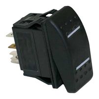 MULTICOMP PRO MPX5-224ANN-1ABD-3PN-S Rocker Switch, 12VDC LED, IP67, On-On, DPDT, Illuminated, Panel, Snap-In, Black