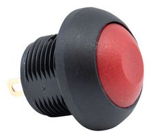 E-SWITCH RP8100B2M1CEBLKREDNIL Industrial Pushbutton Switch, RP8100 Series, 13.6 mm, SPST-NO-DM, Off-(On), Round, Red