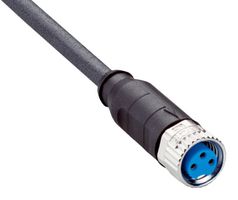 SICK YF8U13-010UA1XLEAX Sensor Cable, A Coded, Black, M8 Receptacle, Free End, 3 Positions, 1 m, 3.3 ft