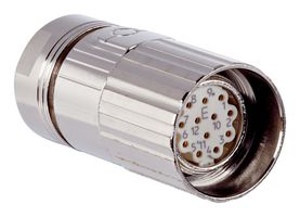 SICK DOS-2312-G02 Sensor Connector, M23, Female, 12 Positions, Solder Socket, Straight Cable Mount