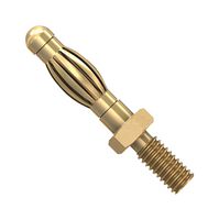 STAUBLI 22.1053 Banana Test Connector, Plug, Panel Mount, 50 A, Gold Plated Contacts