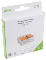 WAGO 221-413/995-012 Wire Splice, TOPJOB S 221 Series, 24 AWG, 12 AWG, 4 mm²