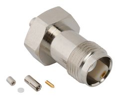 AMPHENOL RF 031-6969 RF / Coaxial Connector, TNC Coaxial, Straight Jack, Solder, Crimp, 50 ohm, 1.13mm Micro, Brass