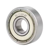 MULTICOMP PRO MP-608-ZZ Ball Bearing, Deep Groove, 8mm Internal Diameter, 22mm External Diameter, 7mm Width, Steel