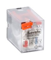 LOVATO HR604CA230 Power Relay, 4PDT, 230 VAC, 5 A, HR604C Series, DIN Rail, Non Latching