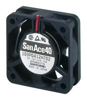 SANYO DENKI 109P0412S701 DC Axial Fan, 12 V, Square, 40 mm, 15 mm, Ball Bearing, 7.06 CFM