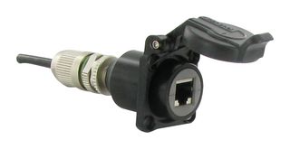 AMPHENOL SOCAPEX 35655 Connector Adapter, With Self-Closing Cap, RJ45, 8 Ways, Plug, M12, 4 Ways, Receptacle