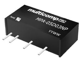 MULTICOMP PRO MPA-05D12NP Isolated Through Hole DC/DC Converter, ITE & Industrial, SIP, 1 W, 2 Output, 12 V