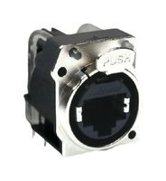 AMPHENOL AUDIO RJX8FB5HLPB Modular Connector, RJ45 Jack, 1 x 1 (Port), 8P8C, Cat5e, IP40, Panel PCB Mount