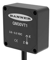 BANNER ENGINEERING QM30VT1 Vibration and Temperature Sensor, 3mA, 5.5VDC, Aluminium, Panel Mount, QM30VT Series