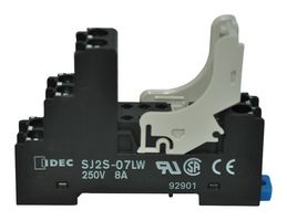 IDEC SJ2S-07LW Relay Socket, DIN Rail, Screw, 8 Pins, 8 A, 250 V, RJ Series