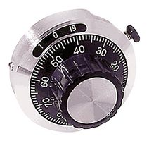ETI SYSTEMS MF46L-6MM Counting Dial, Concentric, Black Finish, 20 Turn, 6mm Dia, MF46 Series