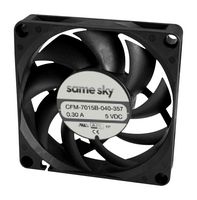 SAME SKY CFM-7010B-140-347 DC Axial Fan, 12 V, Square, 70 mm, 10.9 mm, Ball Bearing, 24.87 CFM