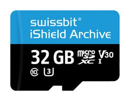 SWISSBIT SFSD032GN1PT1TB-I-6F-07P-SW6 Flash Memory Card, 3D pSLC, MicroSDHC Card, UHS-I, Class 10, Video Class 30, 32 GB