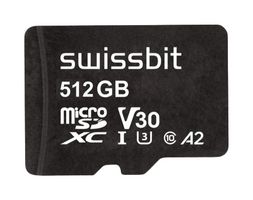 SWISSBIT SFSD512GN1AM1TB-I-XG-2A1-STD Flash Memory Card, 3D TLC, MicroSDHC Card, 512 GB
