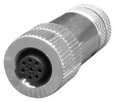 SAME SKY CPM1201-08A-02-FST-M9-67 Sensor Connector, PG9, CPM1201 Series, M12, Female, 8 Positions, Screw Socket, Straight Cable Mount