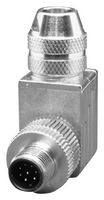 SAME SKY CPM1204-08A-02-MRA-M9-67 Sensor Connector, PG9, CPM1204 Series, M12, Male, 8 Positions, Screw Pin, Right Angle Cable Mount