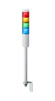 PATLITE LR5-402LINW-RYGB Signal Tower, 4 Tier, Blue/Green/Red/Yellow, Off White Body, RJ-45 Connector, 24 VDC, Pole Mount