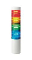 PATLITE LR5-402WINW-RYGB Signal Tower, 4 Tier, Blue/Green/Red/Yellow, Off White Body, RJ-45 Connector, 24 VDC, Direct Mount