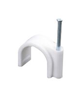 MULTICOMP PRO MP016706 Fastener, Round, Nail Mount Cable Clamp, 6 mm, PE (Polyethylene), White
