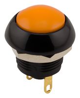 SAME SKY PB2-M-OR-D-67 Industrial Pushbutton Switch, PB2 Series, 12 mm, SPST-NO-DM, Off-(On), Round Domed, Orange