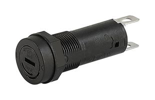 SCHURTER 0031.3903 Fuse Holder, Cartridge, 1 Fuse, 6.3 A, 250VAC, 5mm x 20mm, Quick Connect, FBS1 Series