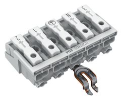WAGO 294-5355 Pluggable Terminal Block, Lighting Conn, 10 mm, 5 Ways, 18 AWG, 12 AWG, 2.5 mm², Push In